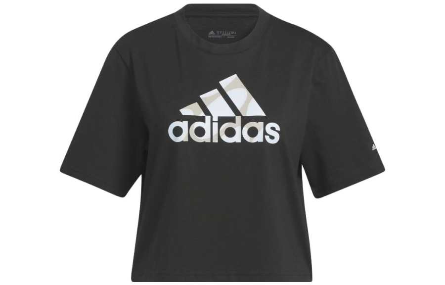 Adidas Adidas T Shirts Women's Black Crew Neck Moderate Straight Fit