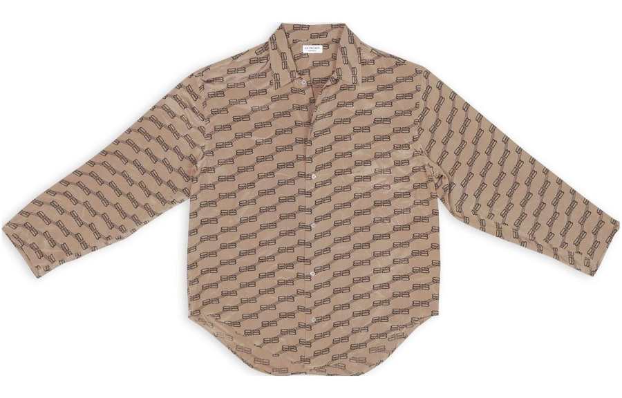 Balenciaga Monogram Shirt 'Beige/Brown'