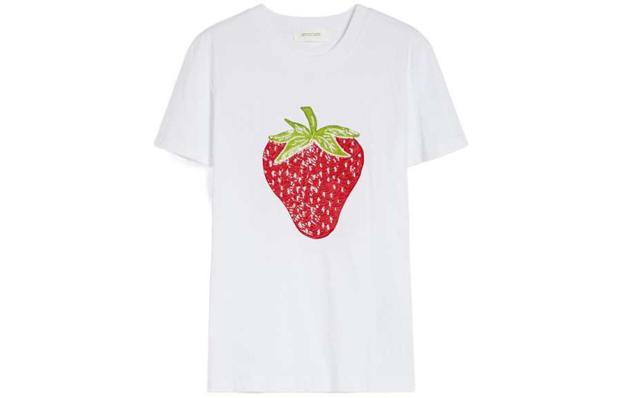 SportMax T Shirts Women's White Crew Neck Moderate Straight Fit