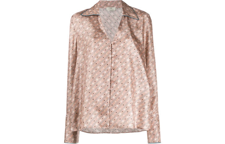 FENDI Shirts Women's Pink V Neck Moderate Shirt