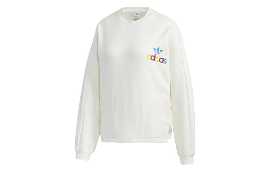 Adidas Originals Sweatshirts Women's White Crew Neck Moderate Regular