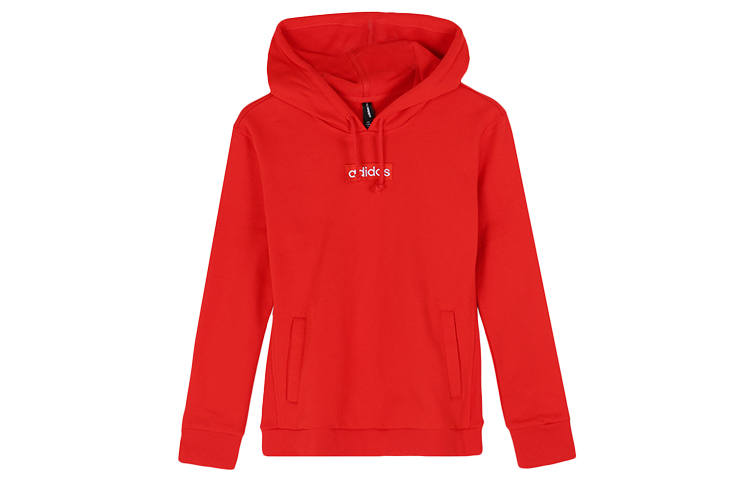 Adidas Neo Sweatshirts Women's Bright Pink Red Fluorescent Hooded Moderate Regular