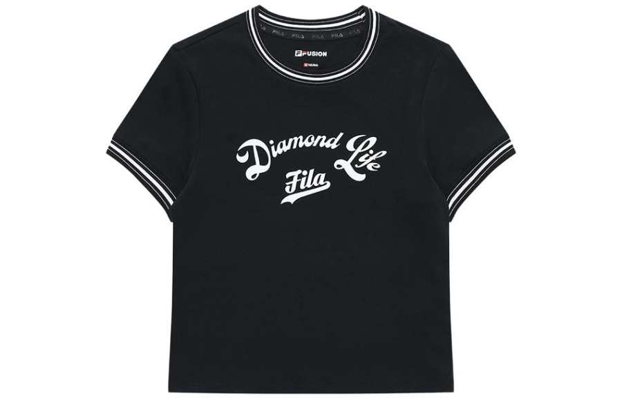 FILA FUSION BASEBALL Set in Sleeve T Shirt Women's Pitch Black