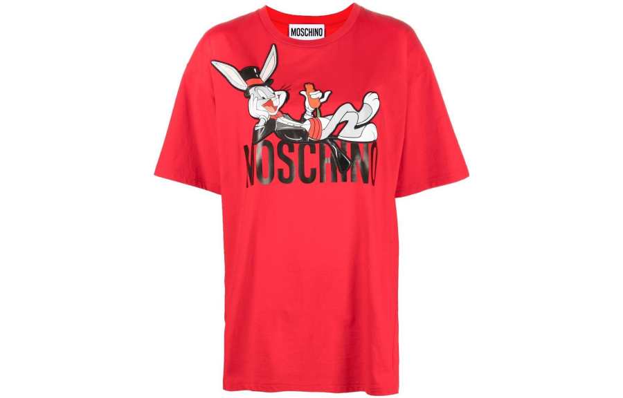MOSCHINO T Shirts Women's Red Crew Neck Moderate Other