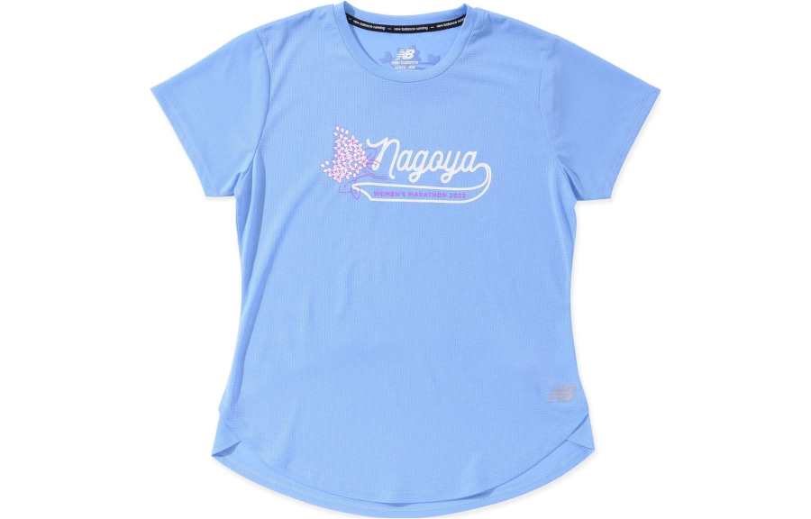 New Balance New Balance T Shirts Women's Light Blue Crew Neck Moderate Straight Fit