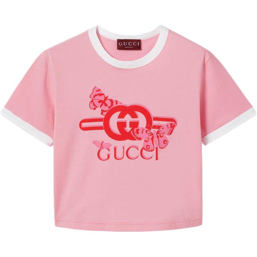 GUCCI T Shirts Women's Pink Crew Neck Moderate
