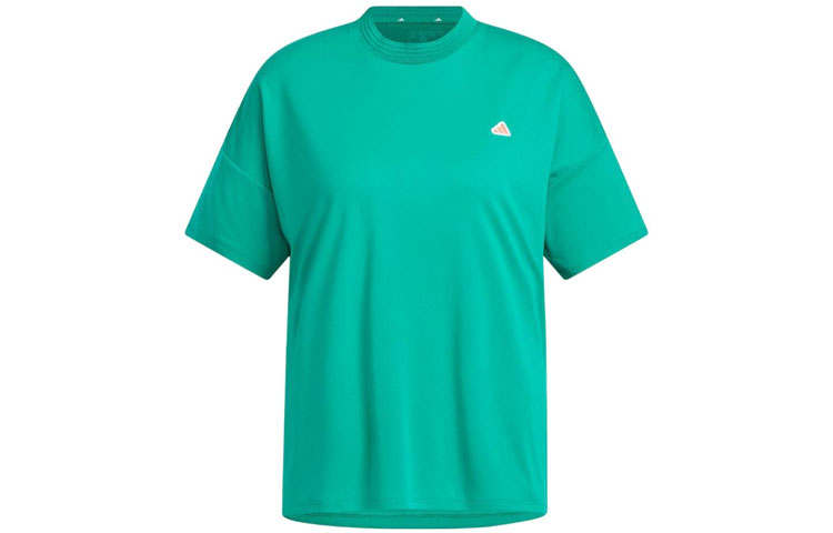 Adidas Adidas T Shirts Women's Green Crew Neck Moderate Straight Fit