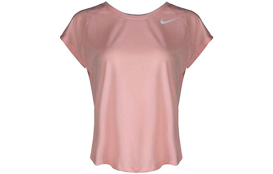 Nike Nike T Shirts Women's Pink Crew Neck Thin Straight Fit