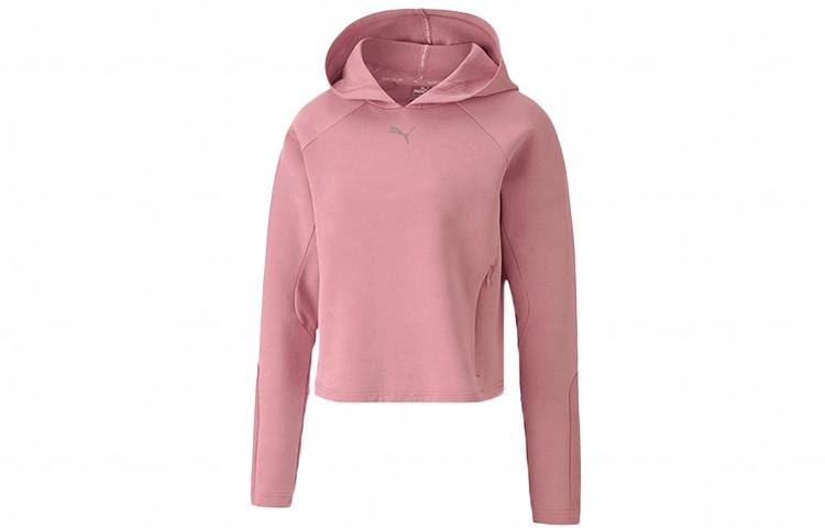 PUMA Sweatshirts Women's Pink Purple Hooded Moderate Regular