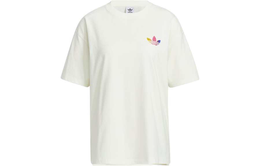adidas originals Ribbed Crewneck Short Sleeve Tee 'Off White'