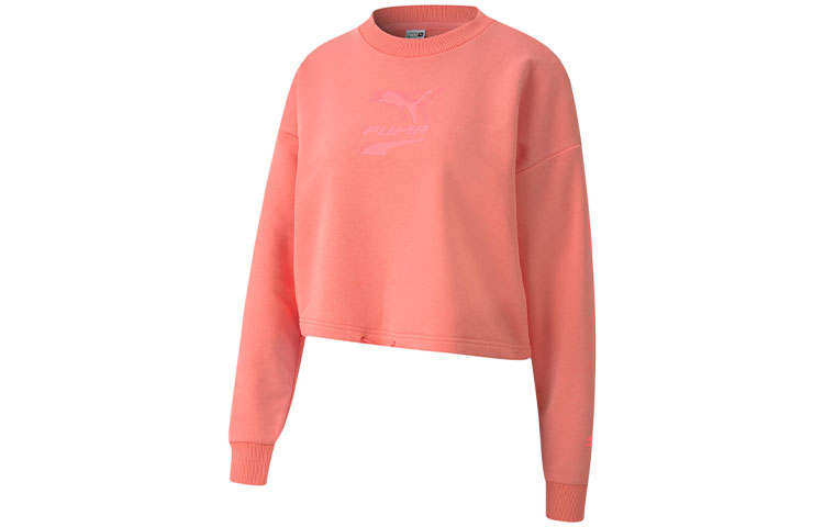 PUMA Mercedes Collection Sweatshirts Women's Salmon Red Crew Neck Moderate Regular