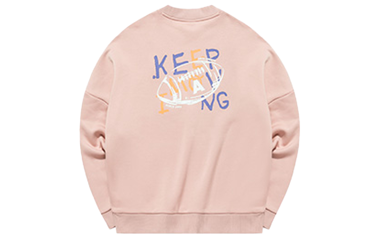 ANTA Life Collection Sweatshirts Women's Cream Pink Gray Crew Neck Thickened Regular