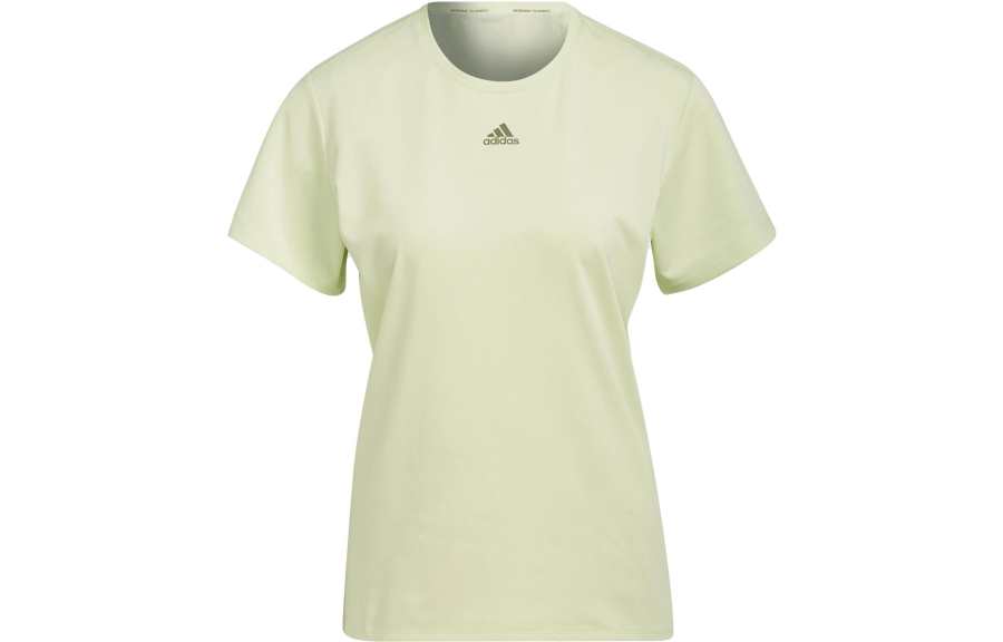 Adidas Adidas T Shirts Women's Yellow Crew Neck Moderate Straight Fit