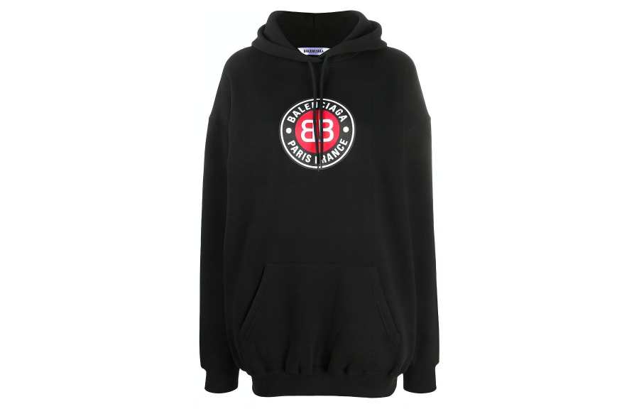 Balenciaga Sweatshirts Women's Black Hooded Moderate Regular