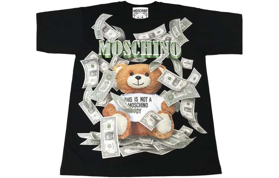 MOSCHINO T Shirts Women's Black Crew Neck Moderate Straight Fit