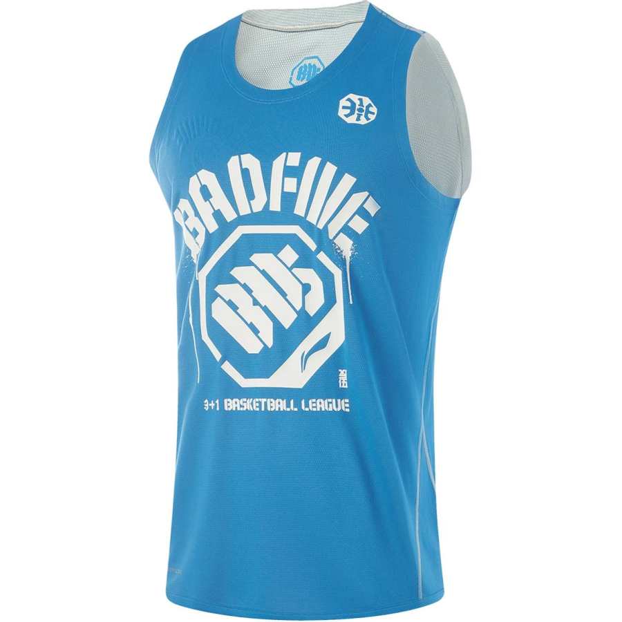 Li-Ning Li Ning Badfive Basketball Jersey Men's Interstellar Blue Gravel Gray