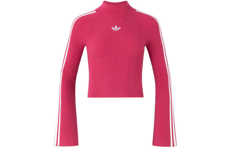 Adidas Originals Premium Knit Turtleneck Top Sweater Women's Magenta
