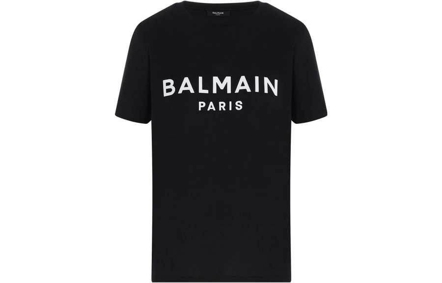 BALMAIN T Shirts Women's Black Crew Neck Moderate Straight Fit