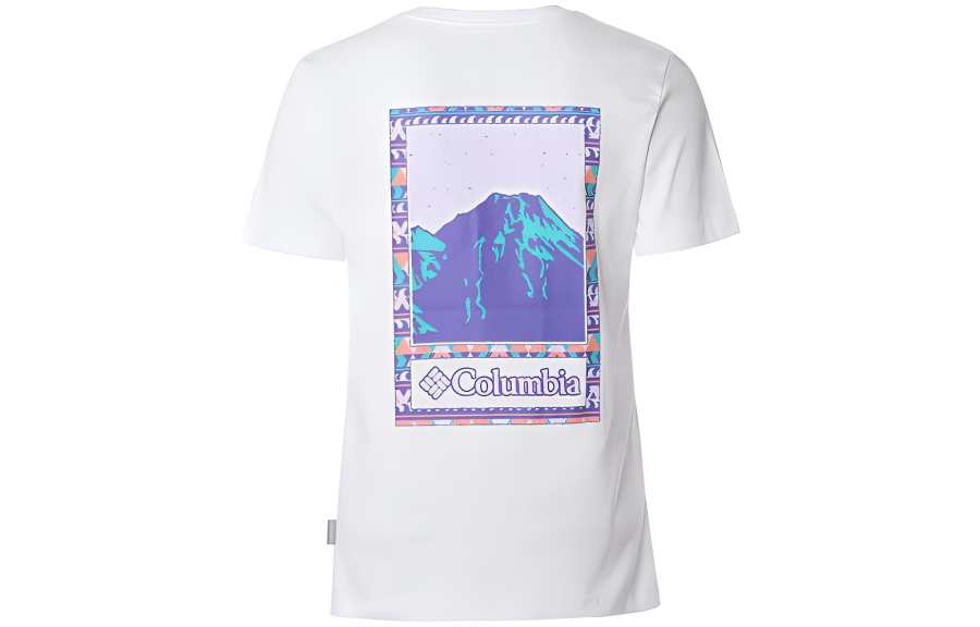 Columbia T Shirts Women's White Crew Neck Moderate Straight Fit