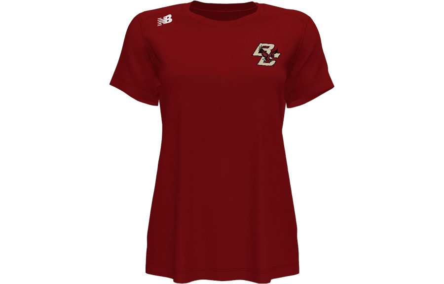 New Balance New Balance T Shirts Women's Red Crew Neck Moderate Straight Fit