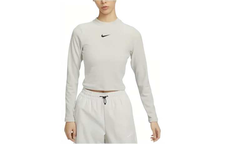 Nike Nike Women'ss Pullover Cropped Retro Crewneck T-Shirt Beige