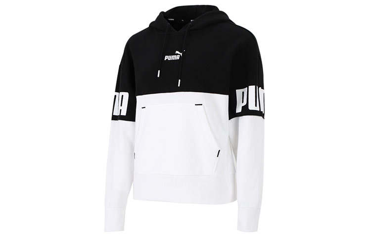 PUMA Sweatshirts Women's Black Hooded Moderate Regular