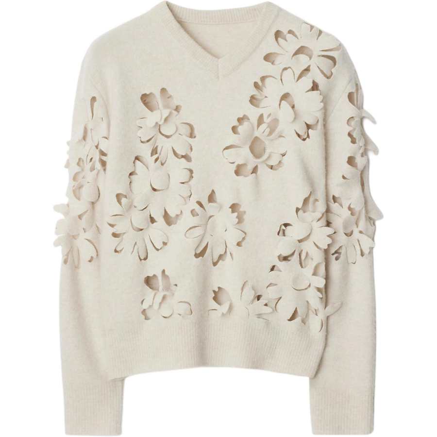 Burberry Cut-Out Daisy V-Neck Jumper