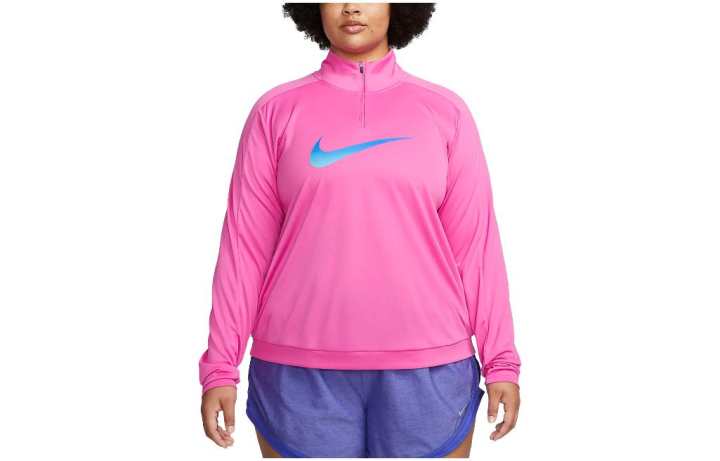 Nike Nike T Shirts Women's Magenta Stand Collar Moderate Straight Fit