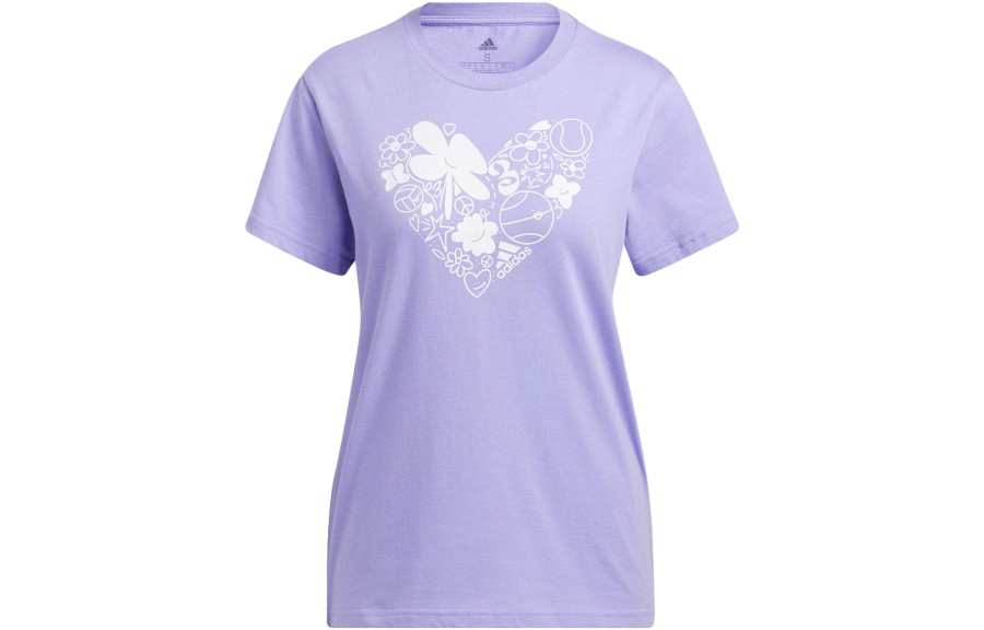 Adidas Adidas T Shirts Women's Purple Crew Neck Moderate Straight Fit