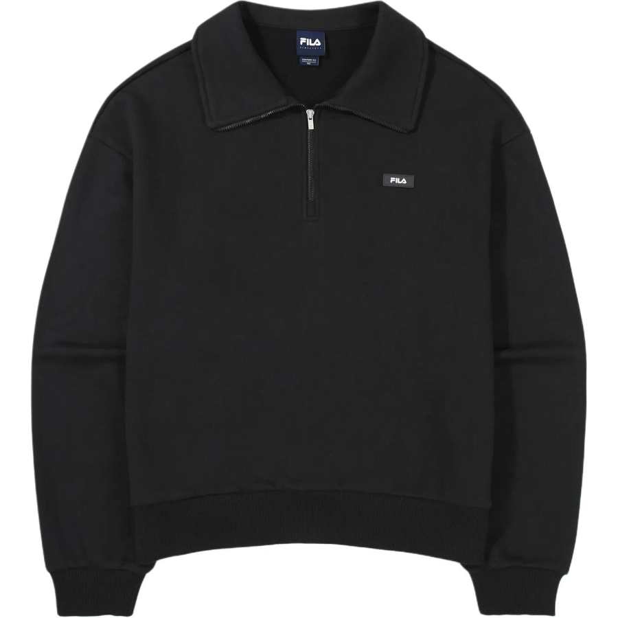 FILA Sweatshirts Women's Black Lapel Moderate Regular
