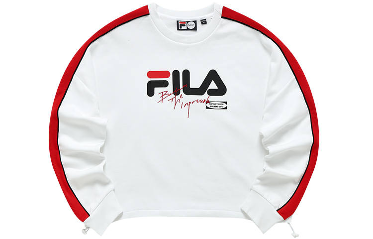 FILA FUSION Sweatshirts Women's Standard White Crew Neck Moderate Regular