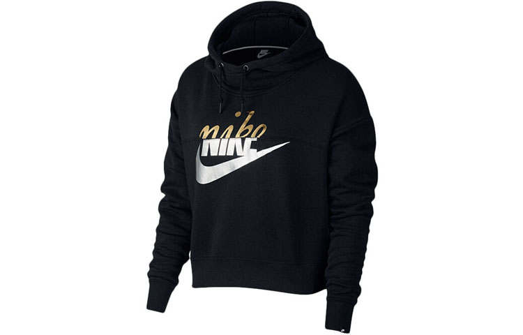 Nike Nike Casual Sports Fleece Lined Hooded Sweater American Vintage Sports Sweatshirt Women's Black