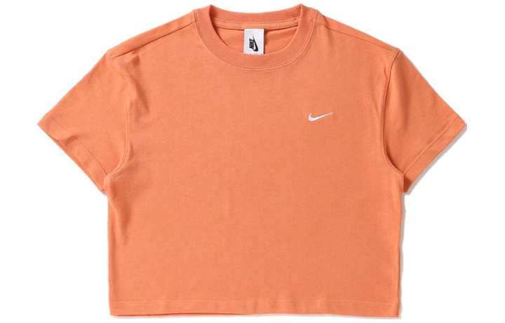 Nike Nike T Shirts Women's Orange Crew Neck Moderate Straight Fit