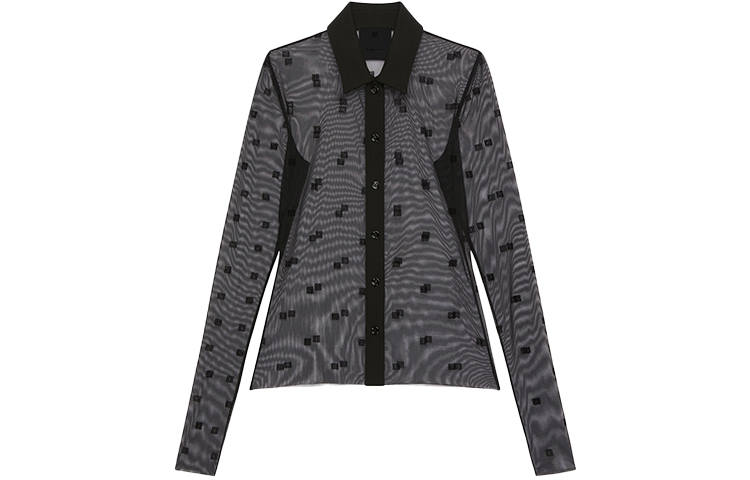 Givenchy Givenchy Shirts Women's Black Square Collar Thin Shirt