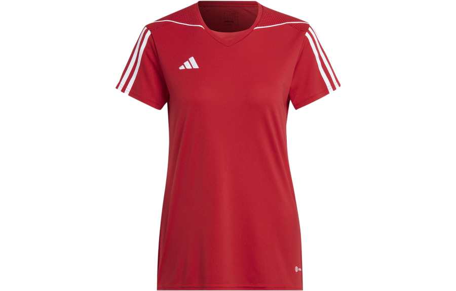 Adidas Adidas T Shirts Women's Red Crew Neck Moderate Straight Fit