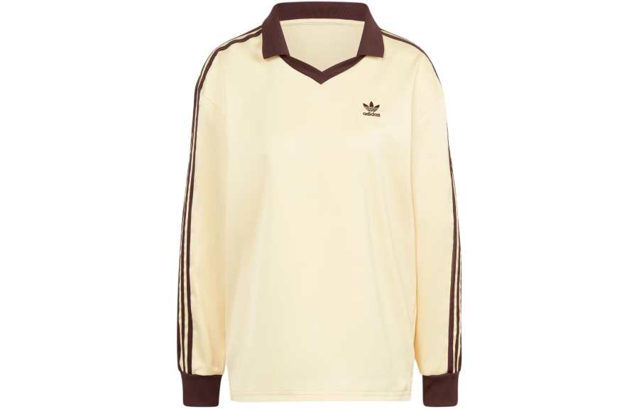 adidas originals 3-Stripes Satin Long Sleeve Tee Yellow