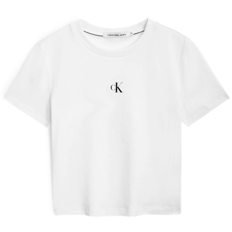Calvin Klein T Shirts Women's White Crew Neck Moderate Straight Fit