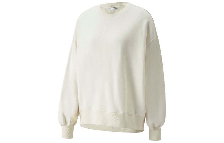 PUMA Sweatshirt Women's Cotton Linen Blend Natural