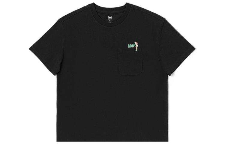 Lee T Shirts Women's Black Crew Neck Moderate Straight Fit