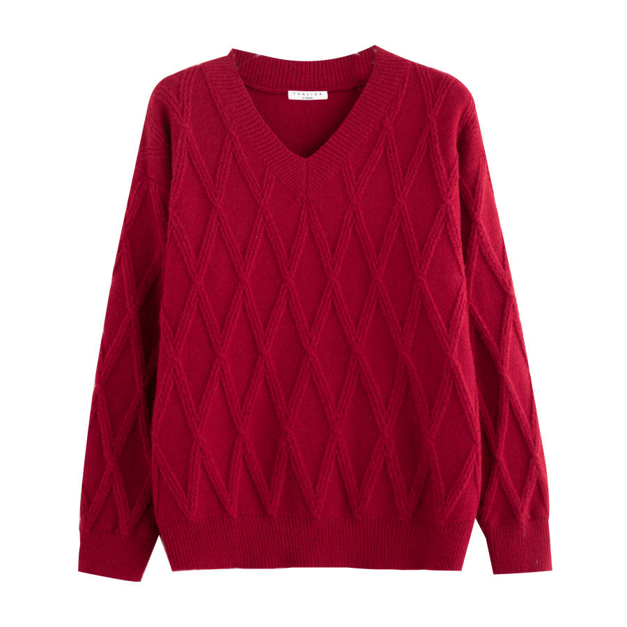 Tonlion Sweater Women's Dark Red