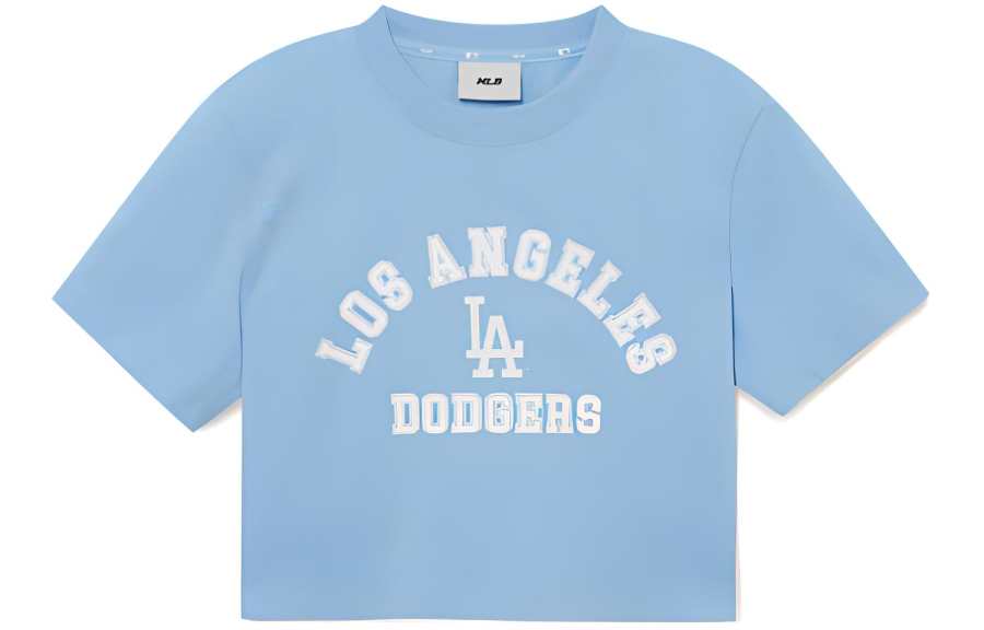 MLB Women's VARSITY T Shirts Women's Blue Crew Neck Moderate Straight Fit
