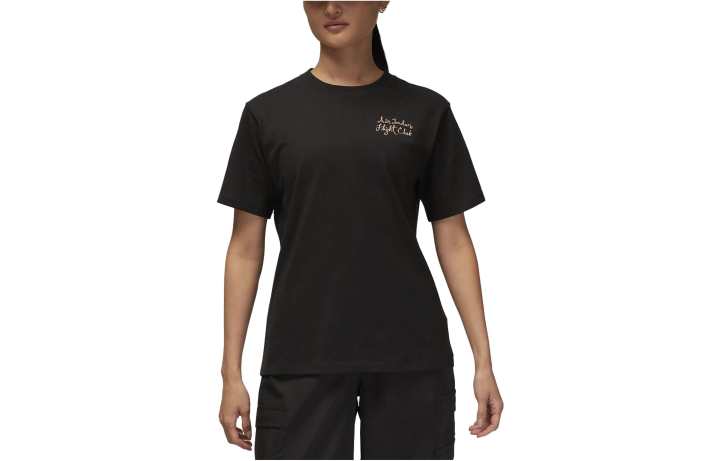 Jordan Jordan T Shirts Women's Black Crew Neck Moderate Straight Fit