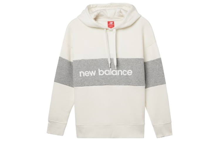 New Balance New Balance Logo Print Fleece Lined Patchwork Long Sleeved American Vintage Sweatshirt Women's White