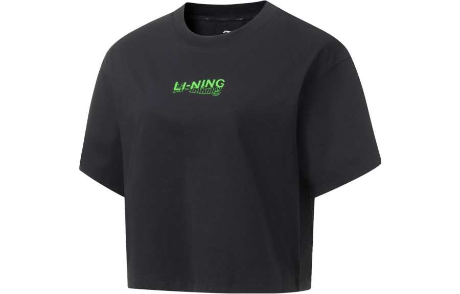 Li-Ning Li Ning Fitness Series Drop Shoulder Sleeve T Shirt Women's Black