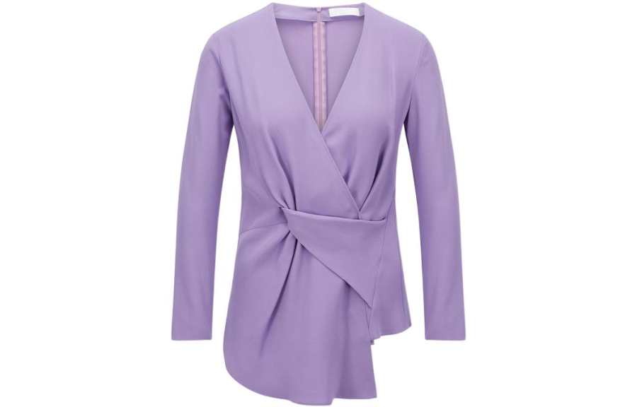 HUGO BOSS Shirts Women's Purple V Neck Moderate Shirt