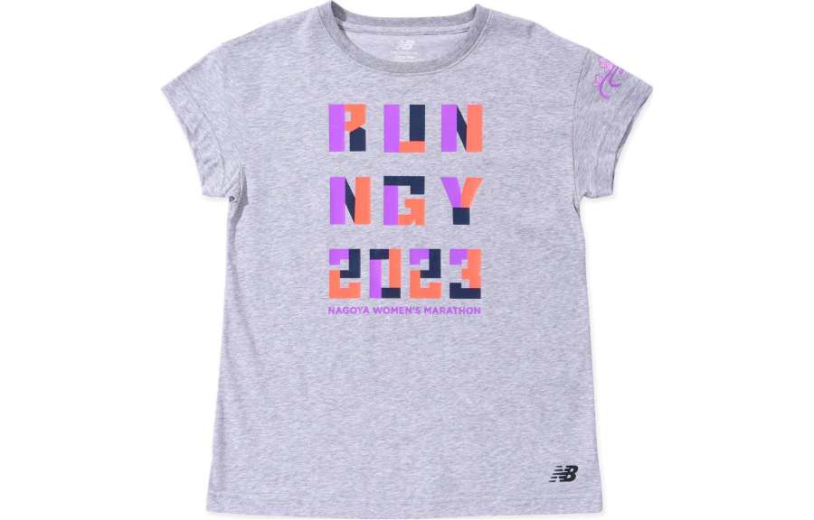 New Balance New Balance T Shirts Women's Gray Crew Neck Moderate Straight Fit