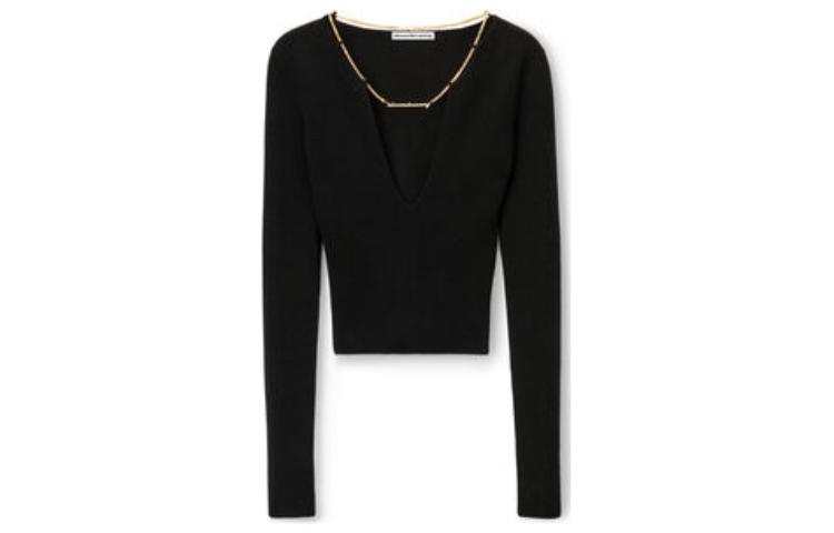 Alexander Wang Alexander Wang Decorative Chain V Neck Knitted Top