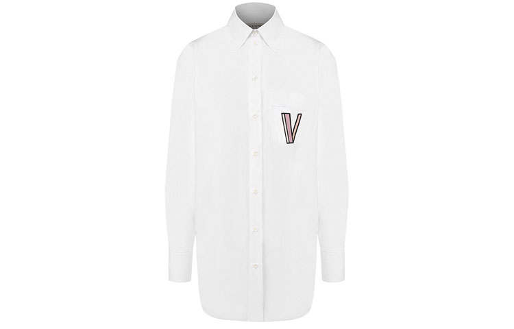 Valentino Shirts Women's White Pointed Collar Moderate Other
