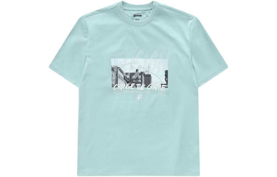 FILA FUSION T Shirt Women's Cream Gray Green