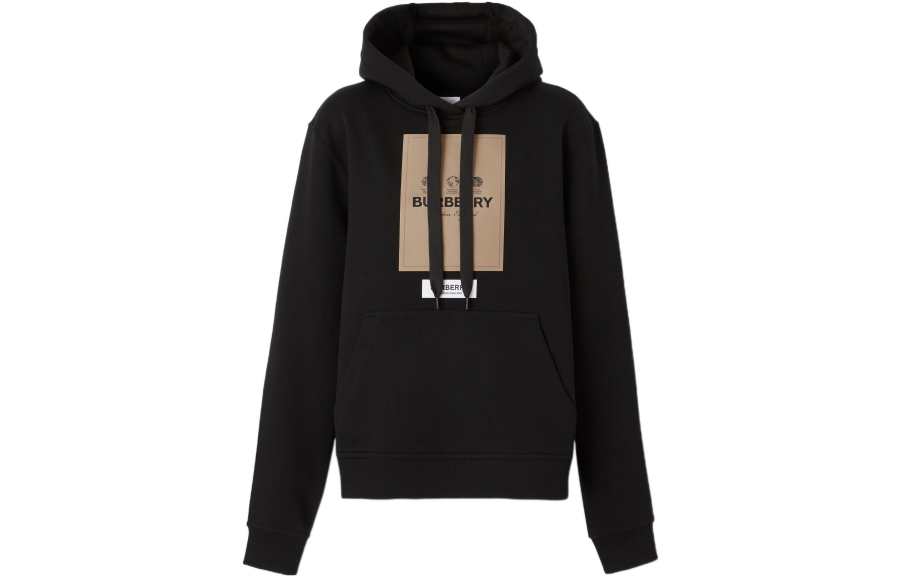 Burberry Women's Frontal Logo Organic Cotton Sweatshirt Black